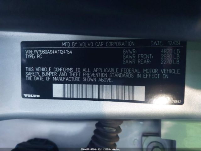 2010 VOLVO S80 YV1960AS4A1124154 Photo 8