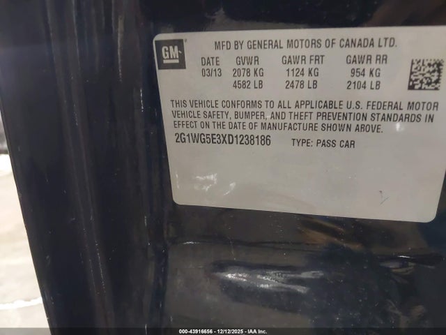 2013 CHEVROLET IMPALA 2G1WG5E3XD1238186 Photo 8