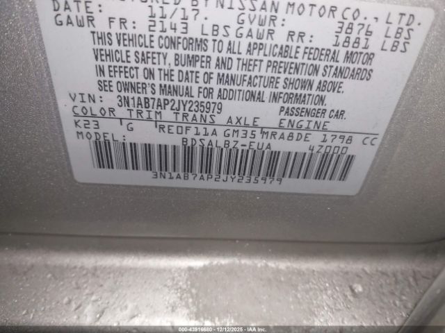 2018 NISSAN SENTRA 3N1AB7AP2JY235979 Photo 8