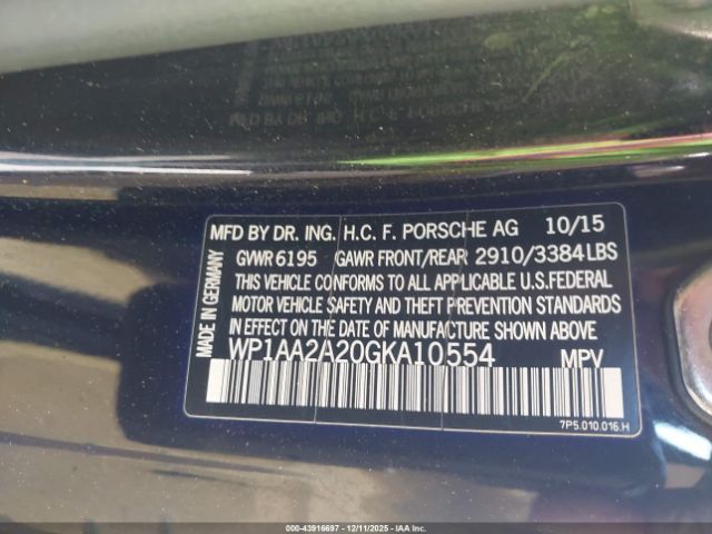 2016 PORSCHE CAYENNE WP1AA2A20GKA10554 Photo 8