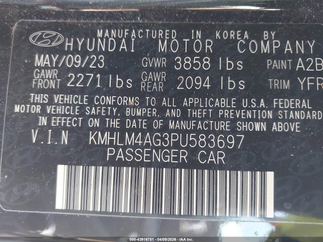 Hyundai ELANTRA SEL 2023 KMHLM4AG3PU583697 Image 9