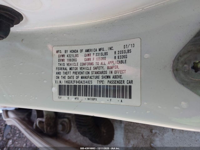 2013 HONDA ACCORD SDN 1HGCR2F84DA254825 Photo 8
