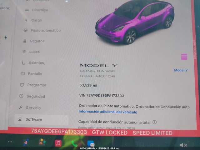 7SAYGDEE6PA173303 Tesla Model Y Awd/long Range Dual Motor All-wheel Drive