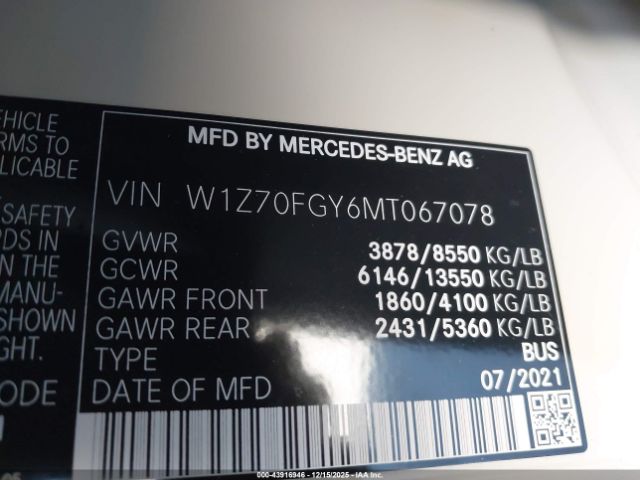 2021 MERCEDES-BENZ SPRINTER 1500 W1Z70FGY6MT067078 Photo 8