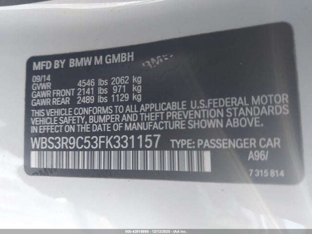 BMW M4 2015 WBS3R9C53FK331157 Image 9