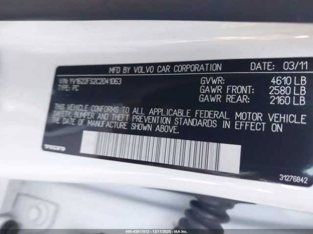 2012 VOLVO S60 YV1622FS2C2041063 Photo 8