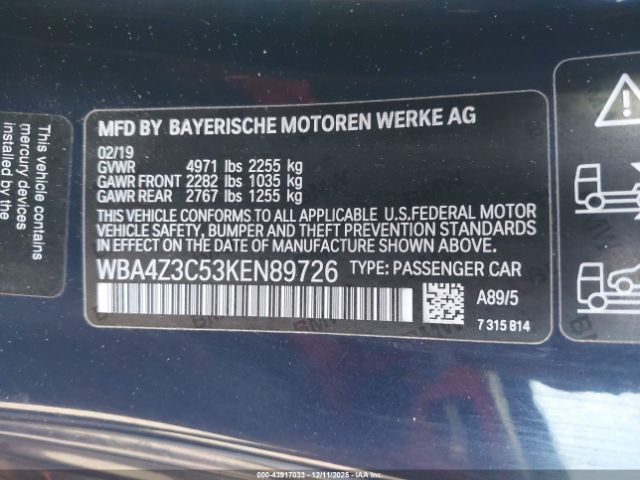 2019 BMW 430I WBA4Z3C53KEN89726 Photo 8
