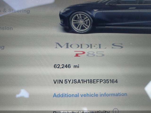 Tesla Model S P85 2014 5YJSA1H18EFP35164 Image 16
