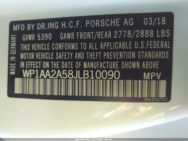 2018 PORSCHE MACAN WP1AA2A58JLB10090 Photo 8