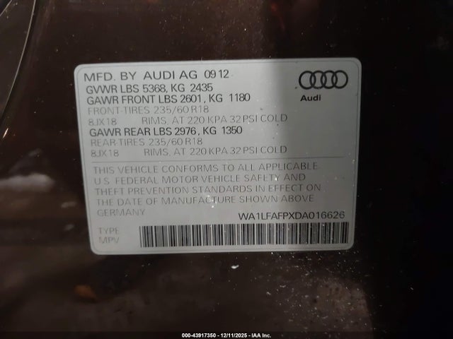 2013 AUDI Q5 WA1LFAFPXDA016626 Photo 8