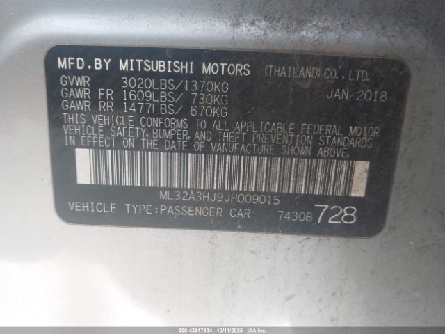 2018 MITSUBISHI MIRAGE ML32A3HJ9JH009015 Photo 8