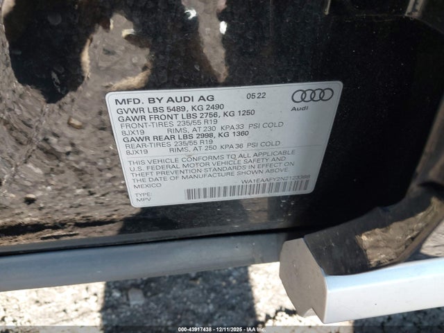 2022 AUDI Q5 WA1EAAFY2N2123388 Photo 8