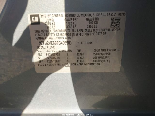 2015 GMC SIERRA 1500 3GTU2VEC0FG406909 Photo 8