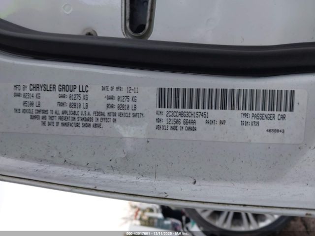 2012 CHRYSLER 300 2C3CCABG3CH157451 Photo 8