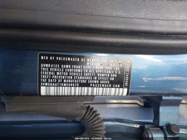 2019 VOLKSWAGEN BEETLE 3VW5DAAT1KM506670 Photo 8