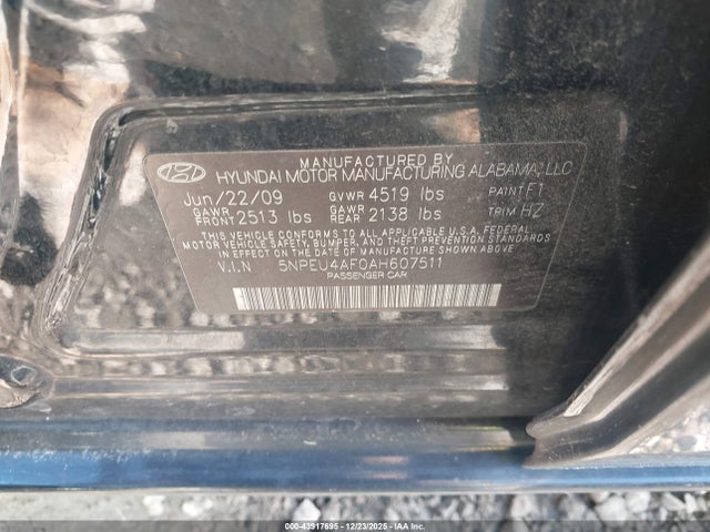 2010 HYUNDAI SONATA 5NPEU4AF0AH607511 Photo 8