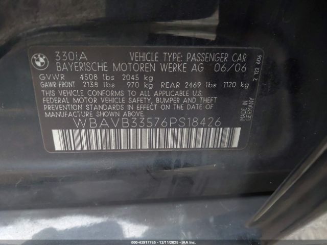 2006 BMW 330I WBAVB33576PS18426 Photo 8