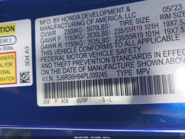 2023 HONDA CR-V HYBRID 5J6RS6H94PL009245 Photo 8