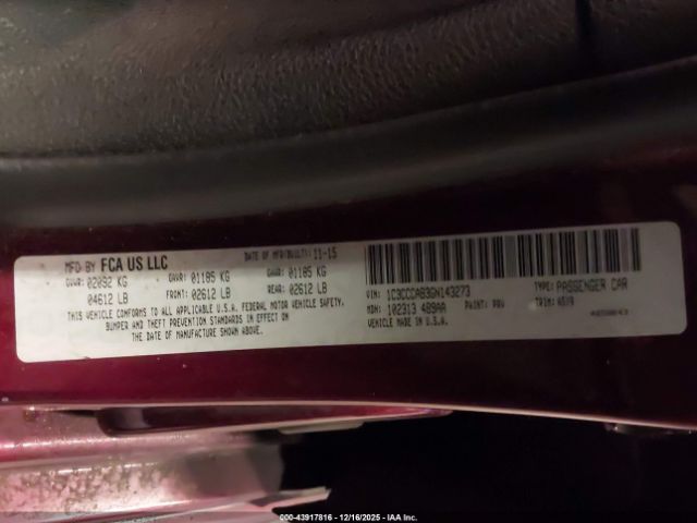 2016 CHRYSLER 200 1C3CCCAB3GN143273 Photo 8