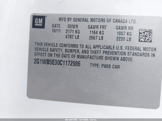 2012 CHEVROLET IMPALA 2G1WB5E30C1172986 Photo 8