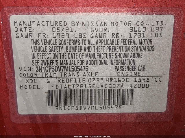 Nissan Kicks Sr Xtronic Cvt 2021 3N1CP5DV7ML505475 Image 9