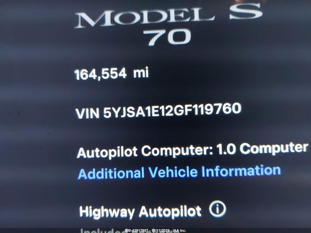 5YJSA1E12GF119760 Tesla Model S 60/70/75/85