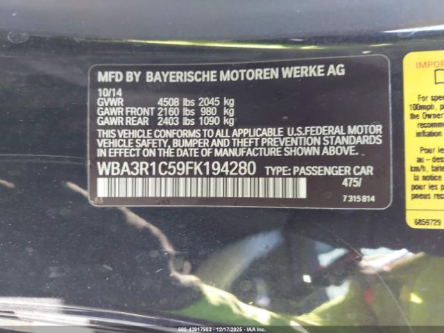 2015 BMW 435I WBA3R1C59FK194280 Photo 8
