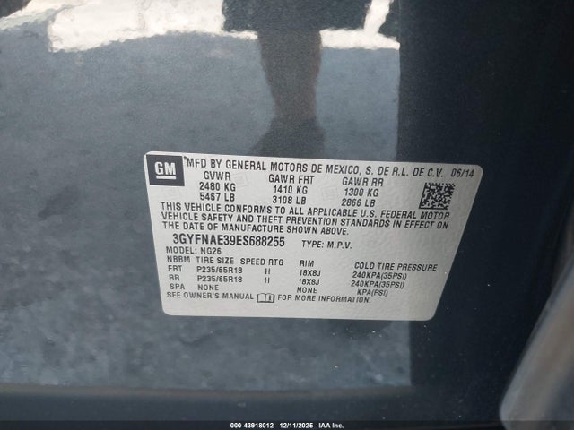 2014 CADILLAC SRX 3GYFNAE39ES688255 Photo 8