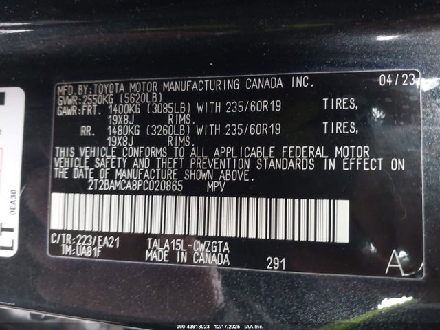 Продажа на аукционе авто 2023 Lexus Rx 350 Premium, vin: 2T2BAMCA8PC020865, номер лота: 43918023