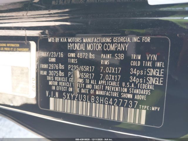 2017 HYUNDAI SANTA FE SPORT 5XYZU3LB3HG427737 Photo 8