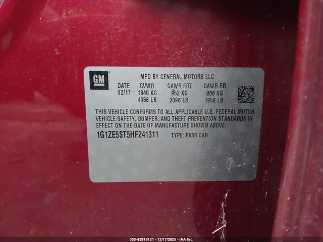 2017 CHEVROLET MALIBU 1G1ZE5ST5HF241311 Photo 8