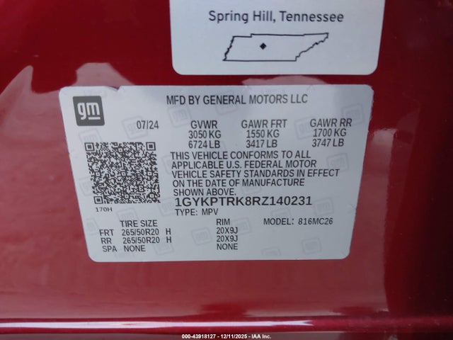 2024 CADILLAC LYRIQ 1GYKPTRK8RZ140231 Photo 8