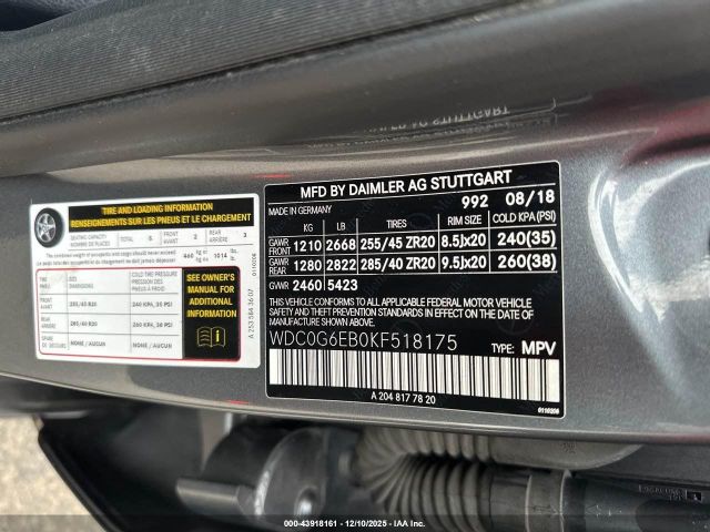 2019 MERCEDES-BENZ AMG GLC 43 WDC0G6EB0KF518175 Photo 8