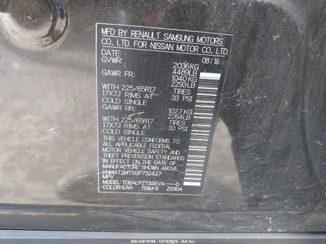 Nissan ROGUE S 2016 KNMAT2MT5GP732427 Image 9