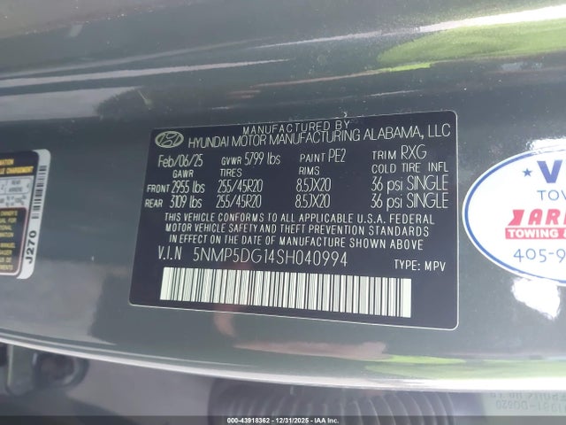 2025 HYUNDAI SANTA FE 5NMP5DG14SH040994 Photo 8