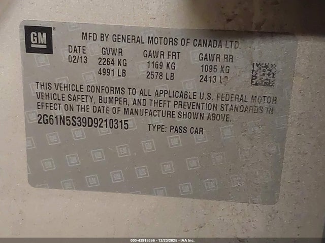 2013 CADILLAC XTS 2G61N5S39D9210315 Photo 8