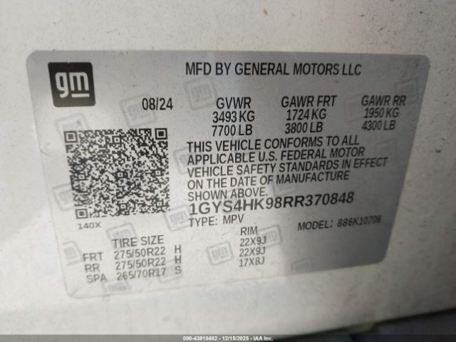 2024 CADILLAC ESCALADE 1GYS4HK98RR370848 Photo 8