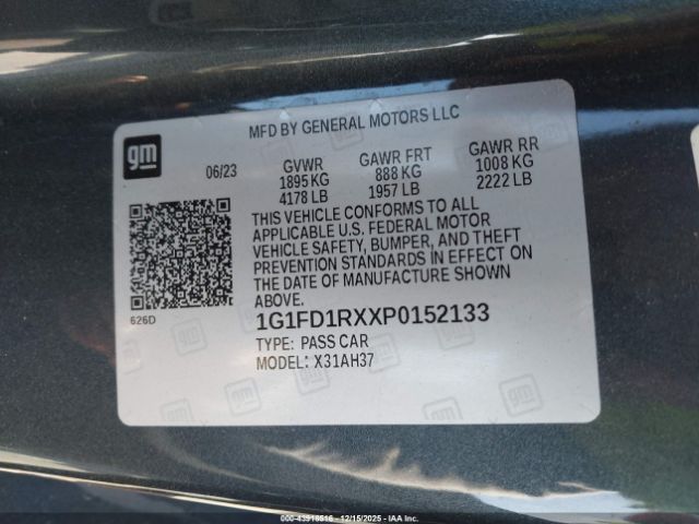 2023 CHEVROLET CAMARO 1G1FD1RXXP0152133 Photo 8