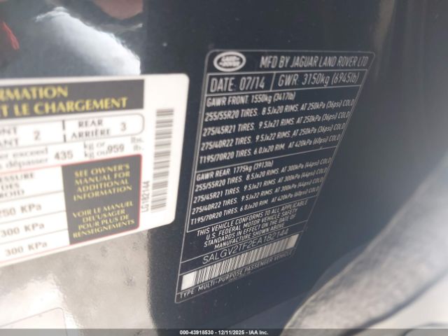 2014 LAND ROVER RANGE ROVER SALGV2TF2EA182144 Photo 8