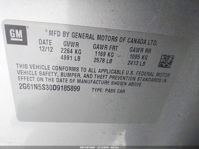2013 CADILLAC XTS 2G61N5S30D9185899 Photo 8