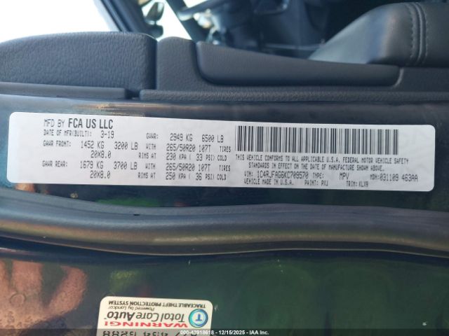 2019 JEEP GRAND CHEROKEE 1C4RJFAG6KC709570 Photo 8