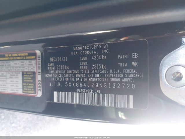 2022 KIA K5 5XXG64J29NG132720 Photo 8