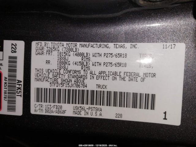 2018 TOYOTA TUNDRA 5TFDY5F15JX706784 Photo 8