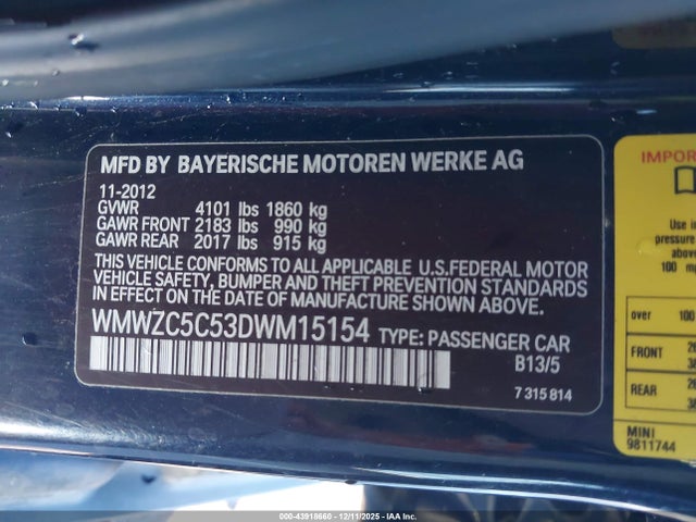 2013 MINI COUNTRYMAN WMWZC5C53DWM15154 Photo 8