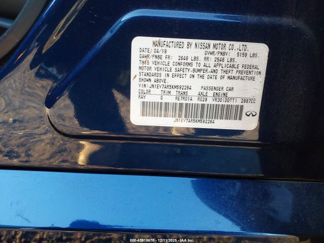 2019 INFINITI Q50 JN1EV7AR5KM592264 Photo 8