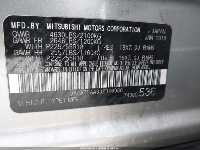 2018 MITSUBISHI ECLIPSE CROSS JA4AT5AA3JZ046980 Photo 8