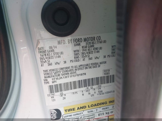 2015 FORD EXPEDITION EL 1FMJK1MT1FEF01978 Photo 8