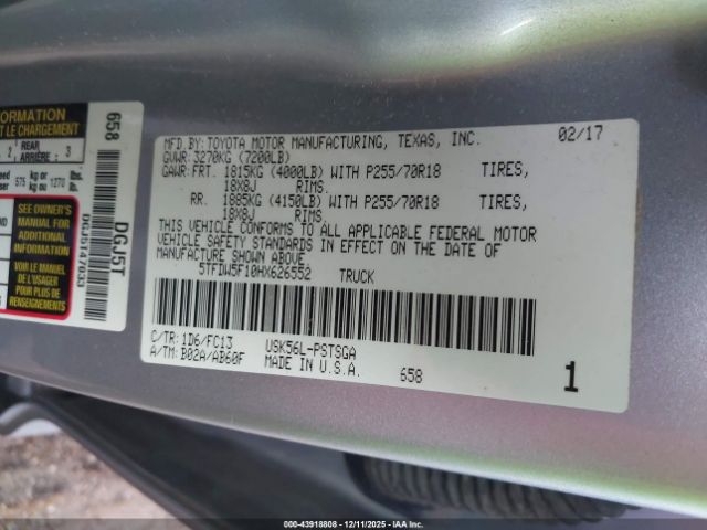 2017 TOYOTA TUNDRA 5TFDW5F10HX626552 Photo 8