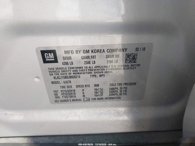 2018 BUICK ENCORE KL4CJ1SB0JB656214 Photo 8