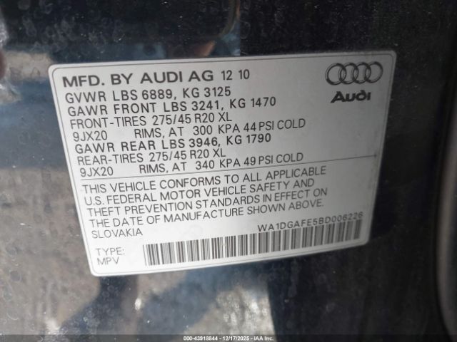 2011 AUDI Q7 WA1DGAFE5BD006226 Photo 8